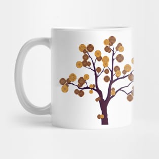 Autumn tree with yellow mandala leaves Mug